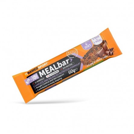 NAMED SPORT MealBar Crispy Chocolate Cake Crunch 60g, Barretta pasto sostitutivo