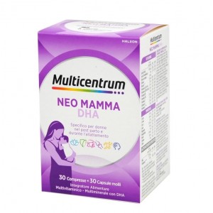 Multicentrum Neo Mamma Dha 30 Compresse + 30 Capsule, Multivitaminico Multiminerale Post Parto