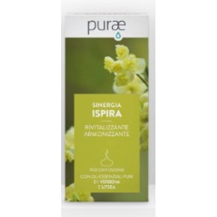 PURAE Olio Essenziale Sinergia Ispira  rivitalizzante e armonizzante con verbena e litza 10ML