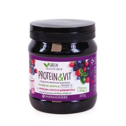 PROTEIN&VIT FRUTTI BOSCO 320G proteine 100% vegan pochissime calorie 