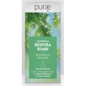 Purae Sinergia Oli Essenziali Respira Bimbi 10ml - Balsamica deliata con abete siberiano e litsea 