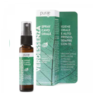 PURAE VerdeEssenza Spray Cavo orale 15ml con oli essenziali attivi di Menta Piperita, Carvi e Arancio Dolce