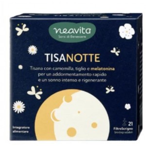 NEAVITA Tisanotte 21 filtroscrigno, tisana con camomilla, tiglio e melatonina