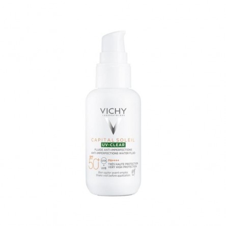 VICHY Capital UV-Clear spf 50+ 40ml, fluido anti-foto-imperfezioni, per pelli grasse o a tendenza acneica