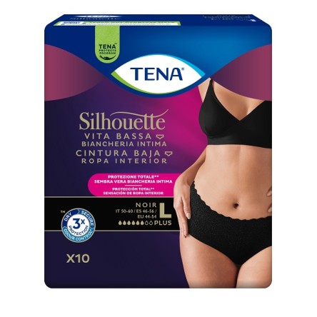 TENA SILHOUETTE NOIR L V/B 10P TENA SILHOUETTE NOIR L V/B 10P