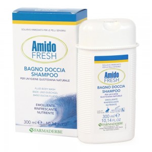 FARMADERBE Amido Fresh Bagno Doccia Shampoo 300ml con amido di riso biologico