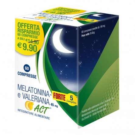 MELATONINA ACT+FT 5+VAL 60CPR