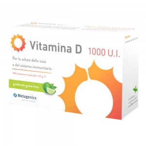 Metagenics VITAMINA D 1000 UI 168 compresse masticabili gusto lime, per la salute delle ossa e sistema immunitario