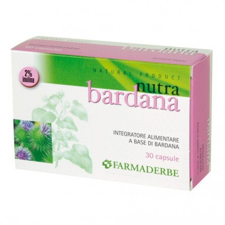 Farmaderbe NUTRA BARDANA 30 capsule vegetali per la depurazione della pelle e acne, con bardana
