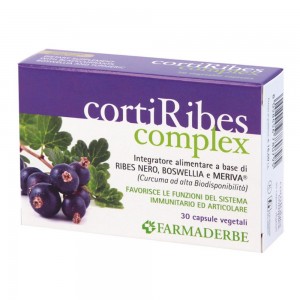 Farmaderbe CORTI RIBES COMPLEX 30 capsule per la funzione del sistema immunitario ed articolare, con ribes, boswellia e curcuma