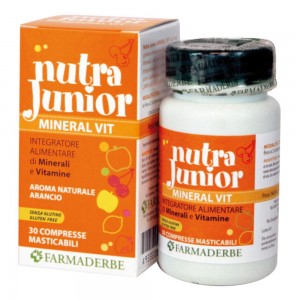 Farmaderbe NUTRA JUNIOR MINERAL Vitamine 30 compresse  masticabili 7-10 anni 
