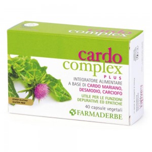 Farmaderbe CARDO COMPLEX PLUS 40 capsule, antiossidante depurativo con Cardo Mariano, senza glutine