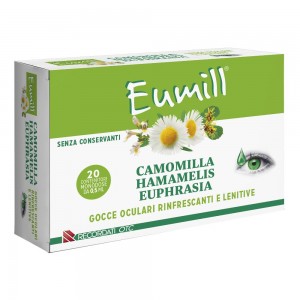 EUMILL Gocce Oculari Camomilla Hamamelis Euphrasia 20 flaconcini x 0,5ml rinfrescanti e lenitive