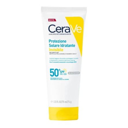  Cerave Protezione Solare Idratante per Viso e Corpo Crema Invisibile SPF50+ da 75ml