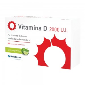Metagenics VITAMINA D 2000 UI 168 compresse masticabili, per la salute delle ossa e sistema immunitario