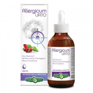 ERBA VITA Allergicum Urto Gocce 50ml, con vitamina C da Rosa canina, Piantaggine, Altea e Scutellaria