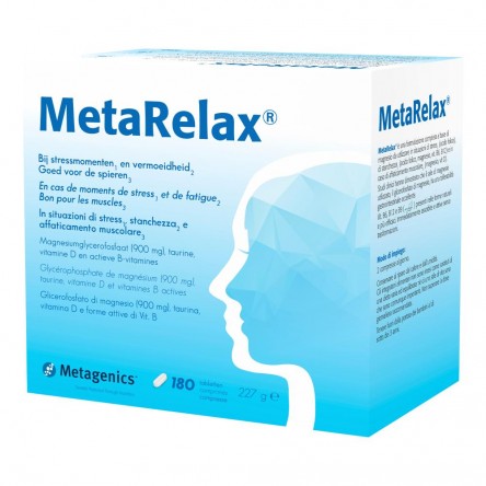 METAGENICS MetaRelax 180 compresse, utili in situazioni di stress, stanchezza e tensione muscolare