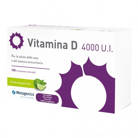 Metagenics VITAMINA D 4000UI 168 compresse masticabili, per la salute delle ossa e sistema immunitario