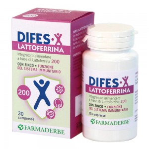 Farmaderbe DIFES-X LATTOFERRINA 200, 30 compresse a base di lattoferrina e zinco per la funzione sistema immunitario