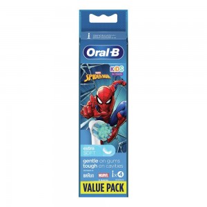ORAL-B Refill Spiderman 4 pezzi, ricariche bimbi uomo ragno