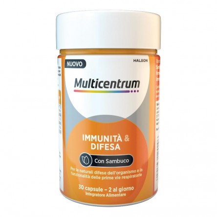 MULTICENTRUM Immunità & Difesa 30 capsule con sambuco per le difese dell'organismo