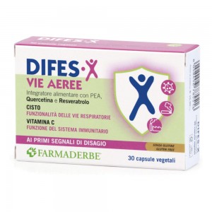 Farmaderbe DIFES-X Via Aeree, 30 capsule a base di cisto, vitamina C, quercetina e resveratrolo