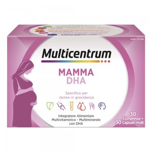 Multicentrum Mamma Dha 30 Compresse + 30 Capsule, Multivitaminico Multiminerale per donne in gravidanza