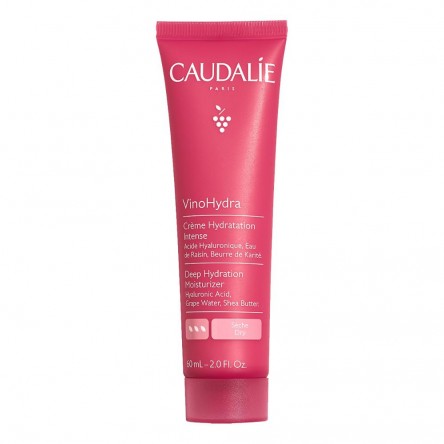 Caudalie Vinohydra Crema Idratazione Intensa 60 ml  con Acido Ialuronico, Burro di karité bio, Acqua d’uva bio