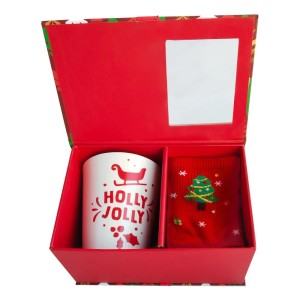 HOLLY JOLLY GIFT BOX HANDY MUG+C