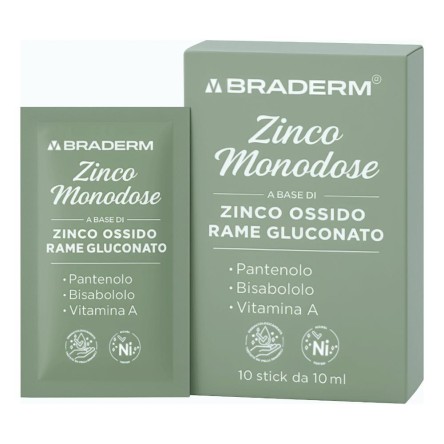 ZINCO MONODOSE 10STICK BRADERM ZINCO MONODOSE 10STICK BRADERM