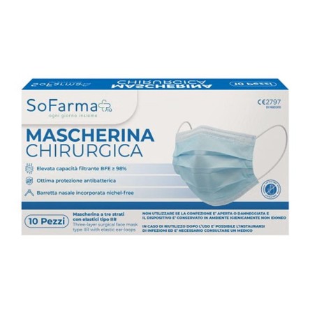 MASCHERINA CHIR 10PZ SF+